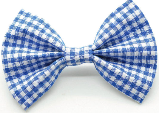 Blue Mini Gingham Bow Tie for Dogs or Cats