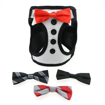 American River Tuxedo Dog Harness with Interchangeable Bows