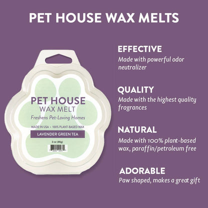 Lavender Green Tea Wax Melt 3 oz for homes with pets