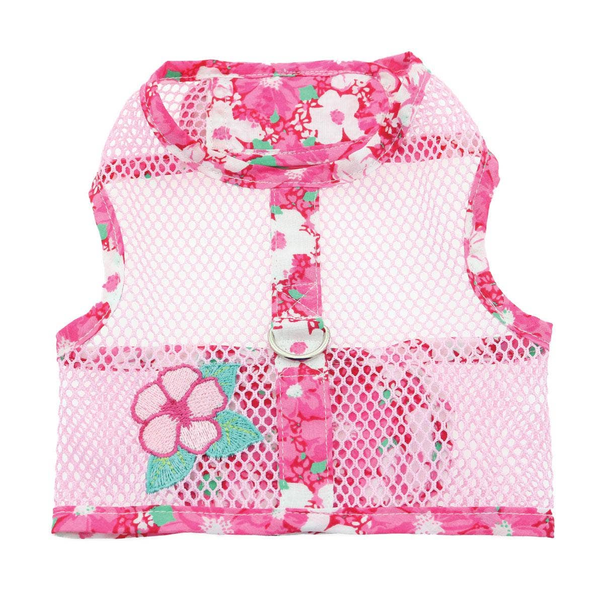 Cool Mesh Dog Harness - Hawaiian Hibiscus Pink